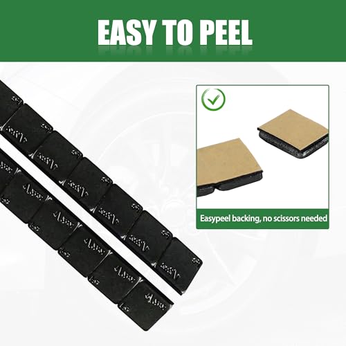 1 2 oz Stick On Wheel Weights 144pcs 72oz Low Profile Black (0.5oz-144PCS / Black)