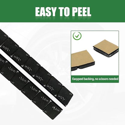 1 2 oz Stick On Wheel Weights 144pcs 72oz Low Profile Black (0.5oz-144PCS / Black)