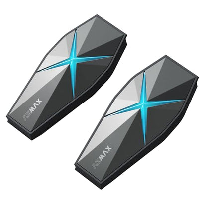 ASMX F1s Motorcycle Bluetooth Headset with Smart Voice Control (F1s Gray-2 Pack)