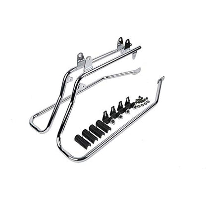 Motorcycle Hard Saddlebags with 5x7 Speaker Lids & Chrome Conversion Brackets Fit For Harley Softail Deluxe Heritage Softail 1984 (Vivid Black W/ Chrome Latches)