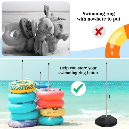 Pool Float Holder Storage Organizer Outdoor (13 x 78 in / Black)