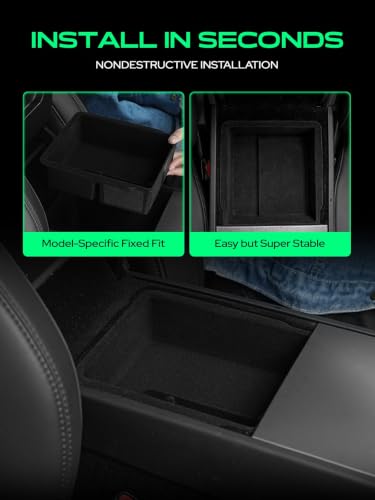 Armrest Upper Tray Center with Sunglass Holder for Tesla (1PC Armrest Upper Tray)