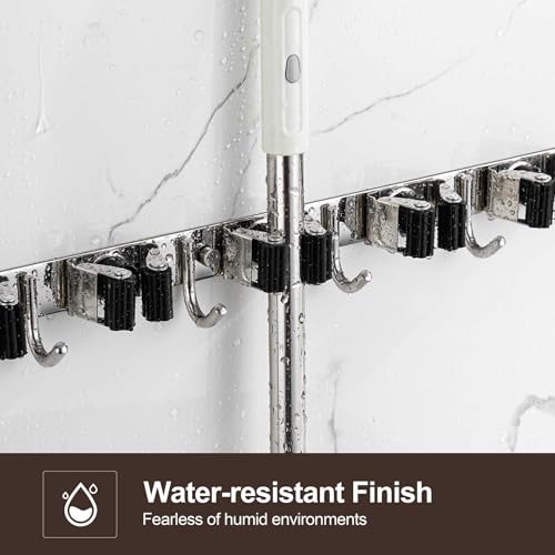 2 Pack Broom Holder Wall Mount (2Pack 5R4H / Gray)