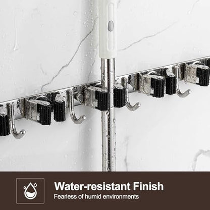 Broom Holder Wall Mount (1Pack 4R5H / Black)