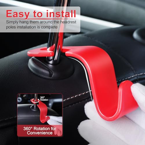 Car Seat Headrest Hook (Red)