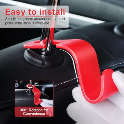 Car Seat Headrest Hook (Red)
