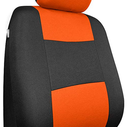 PolyPro Car Seat Covers Full Set in Orange on Black (Orange)