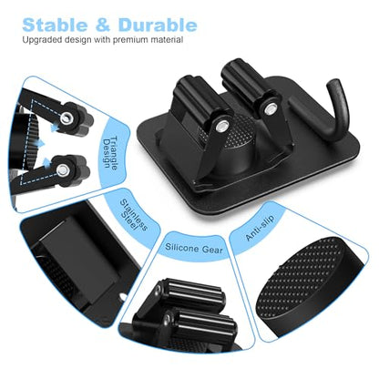 4 Pack Broom Holder Wall Mount (C-Black / 4PCS Gripper)
