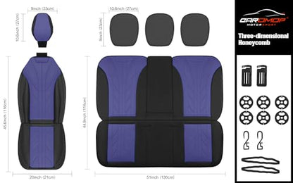 Breathable Cloth Fabric Car Seat Covers 2 Front Seats (Navy Blue / Front Set)