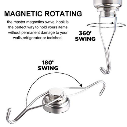 Magnetic Hooks Heavy Duty 80LB+ Swivel Swing Strong Magnet Hook (Silver / 0.98in)