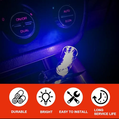 3PCS USB Car Interior Ambient Lights (Blue)