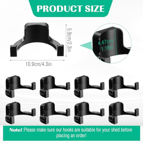 8 Pcs Shed Storage Tool Hooks Accessories Compatible with Suncast (U Shaped)