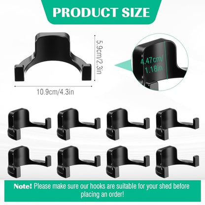 8 Pcs Shed Storage Tool Hooks Accessories Compatible with Suncast (U Shaped)