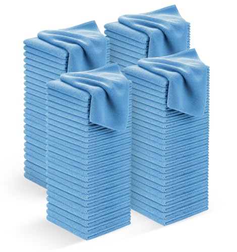 Microfiber Cleaning Cloths (Pack of 100 - 12x12 Inches / Blue)