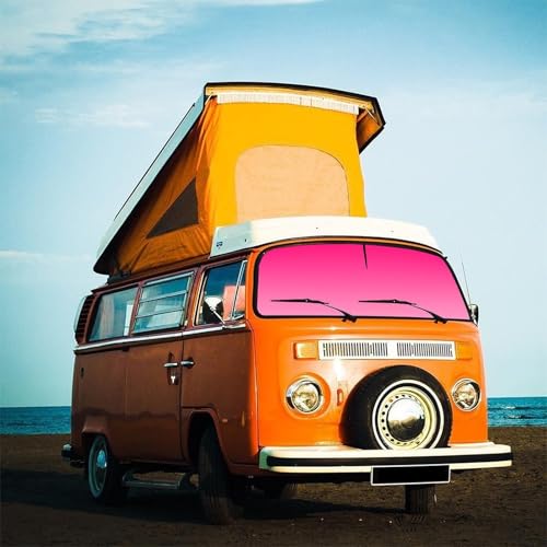 Colorful Car Windshield Sunshade Umbrella Sun Shade Umbrella for Car Foldable Windshield Umbrella Block UV Rays Heat Keep Vehicle Cool for Cars SUV 57"x30" (red)