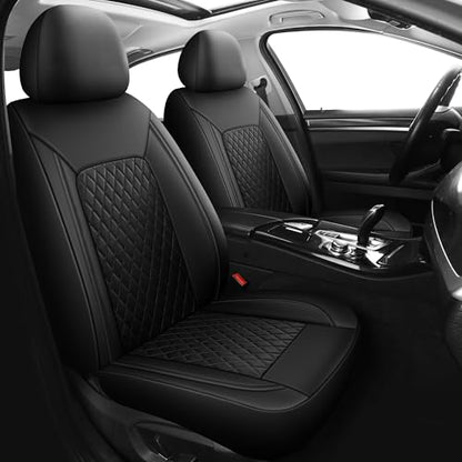 Faux Leather Front Car Seat Covers (N1 Black / Front Seat)