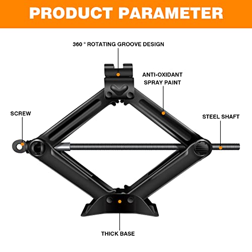Scissor Jack Car Jack Car Scissor Jack with Hand Crank Portable Repair Tool (Scissor Jack (2 Pack))