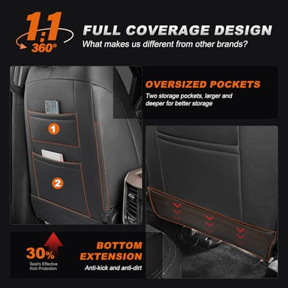 Custom Fit Seat Covers for Dodge RAM 1500 2019 (Black+Gray / Ram 2019-2026 1500 Full Set)