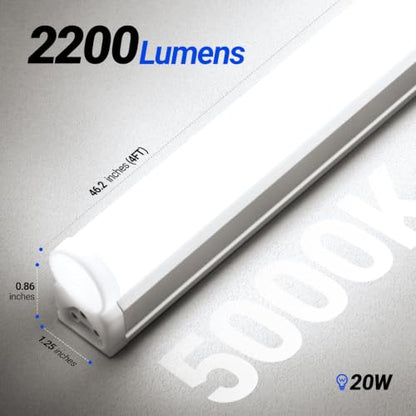 T5 4FT LED Shop Light (5000k Daylight White / 4 Feet-6 Power Cords)