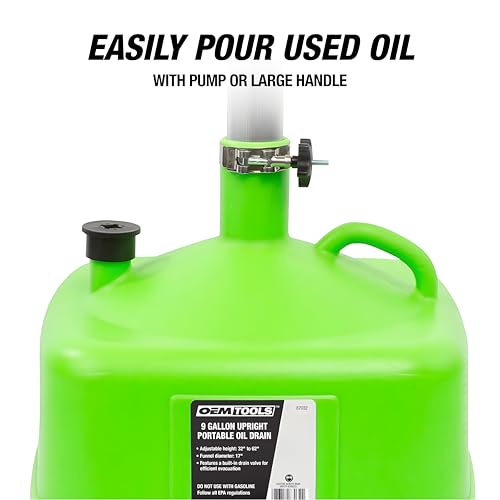 9 Gallon Oil Drain Pan with Adjustable Funnel (9 gallon)