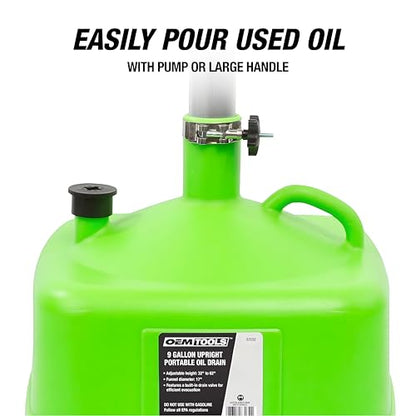 9 Gallon Oil Drain Pan with Adjustable Funnel (9 gallon)