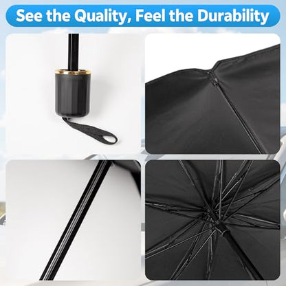 2026 Upgrade] Windshield Sun Shade Umbrella (51"L x 31"W)