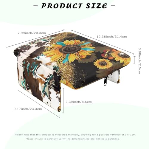 Aztec Sunflower Leopard Cow Print Auto Center Console Cover Non (Aztec Sunflower Leopard Cow Print)