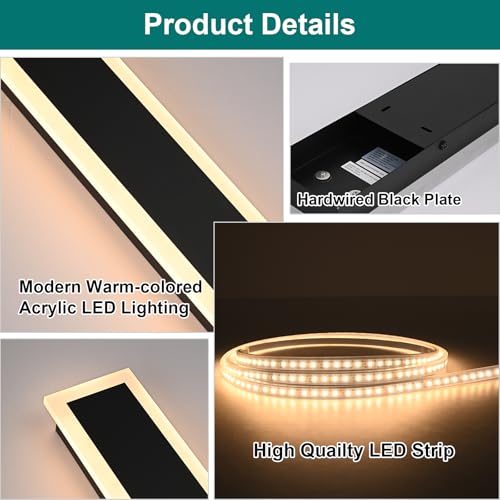 2 Pack Modern Outdoor Long Wall Lights Fixture (LED-2 Pack / 40 inch)