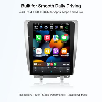 12.1 Inch Touchscreen Car Stereo Radio Head Unit for Ford Mustang 2010 (PX6 4G+64G+Car Play+Android Auto+Voice)