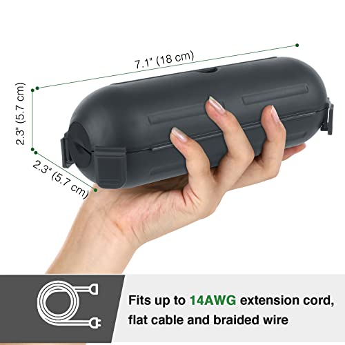 3 Pack] Flemoon Outdoor Extension Cord Safety Cover with Waterproof Seal (Gray / Small Box: 5.3" L x 2" W x 2" H)