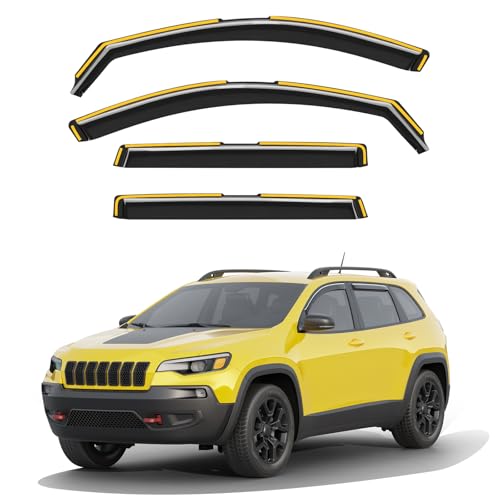 in Channel Window Visors Rain Guards for Jeep Cherokee 2014 (Fit for 2014-2023 Jeep Cherokee)
