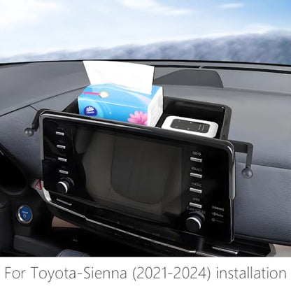 Car Phone Holder Center Console Organizer Tray for Toyota Sienna 2021 2022 2023 2024 [9 ([Tray&phone holder]for Toyota Sienna 2021-2024)