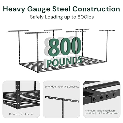 3x6 Garage Storage Overhead Rack Organization (Hammertone Black / 3*6 FT - 2 Pcs)