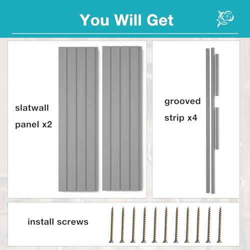 2 x 4ft Slatwall Panel Wall Storage Systems (2x4ft / Grey)