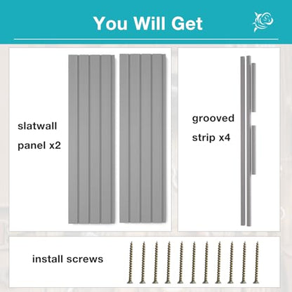 2 x 4ft Slatwall Panel Wall Storage Systems (2x4ft / Grey)