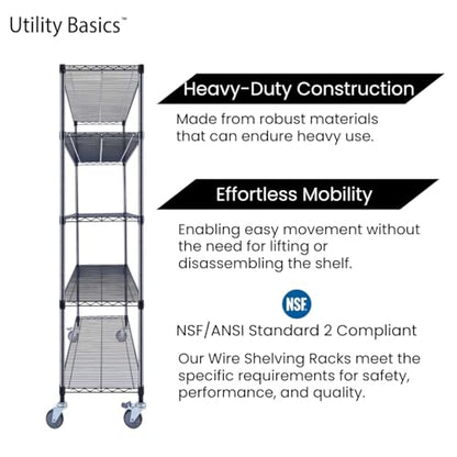 NSF Commercial 5 (60"18"x72" 5-Tier / Black)
