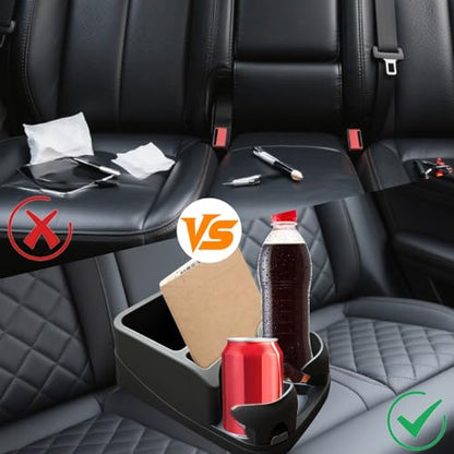 Car Center Console with Adjustable Cup Holders (Black)
