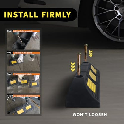 Rubber Parking Stopper for Garage 2 Pack (3.3“H 2pcs)