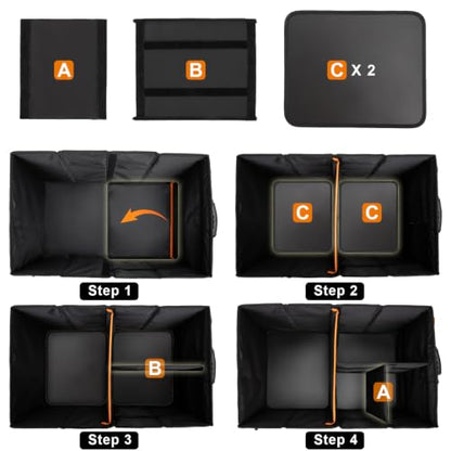 Car Trunk Organizer and Storage for Car (Grey / Medium)