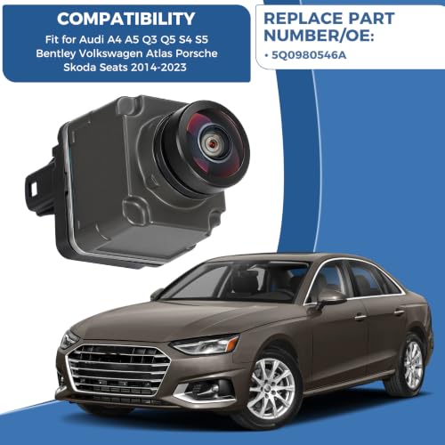 Front Camera Fit for Audi A4 A5 Q3 Q5 S4 S5 Bentley Volkswagen 2014 (Fit for Audi A4 A5 Q3 Q5 S4 S5 2014-2023)