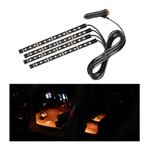 Car LED Strip Light (Connection Type: Cigarette Lighter / Orange-48 LEDs)