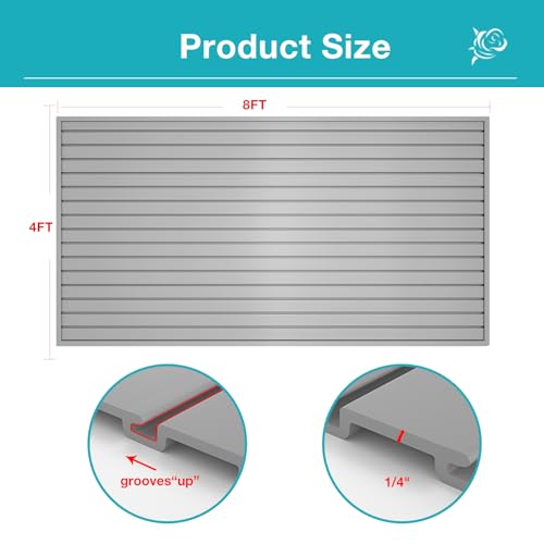 Slatwall Panel Wall Storage Systems (4x8ft / Grey)