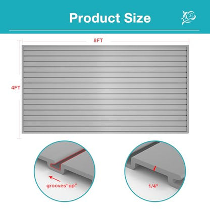 Slatwall Panel Wall Storage Systems (4x8ft / Grey)