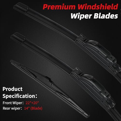 Premium Windshield Wiper Blades (22"+20"+14")