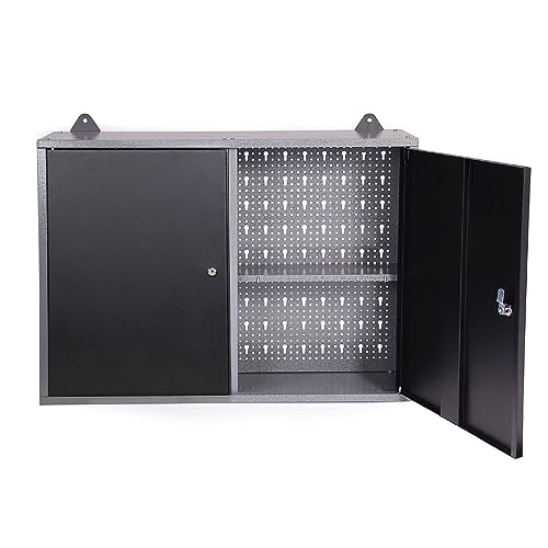 Metal Wall Mounted Tool Cabinet with Lockable Doors