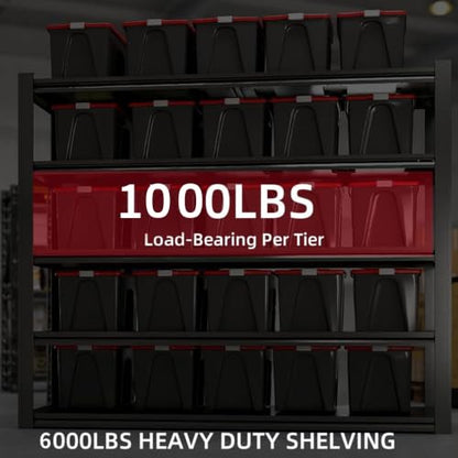 6 Tier Heavy Duty Garage Shelving (6T 62" W x 24" D x 84" H)