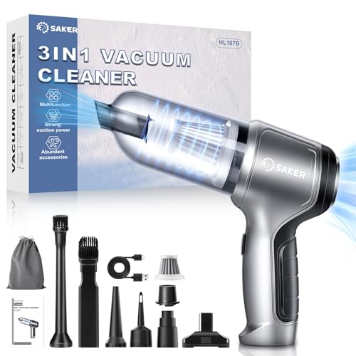 Handheld Car Vacuum Portable Cordless 15000PA HL107B Silver (Silver)