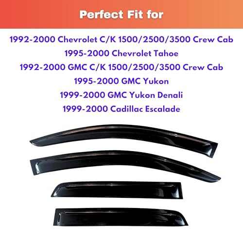 Rain Guards Fit for 1992 (1992-2000 C/K Crew Cab)