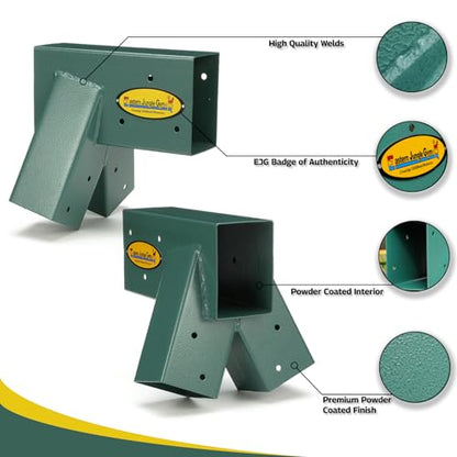 Easy 1-2-3 A-Frame 2 Brackets for Swing Set, Green (2 A-Frame Swing Set Brackets)