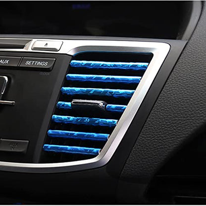 20PCS Waterproof Bendable Car Air Vent Trim Strips (Ice Blue)
